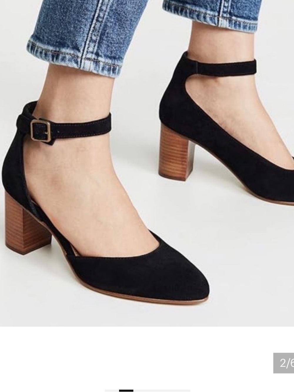 Soludos Black Suede Ankle-Strap Block Heel Pumps